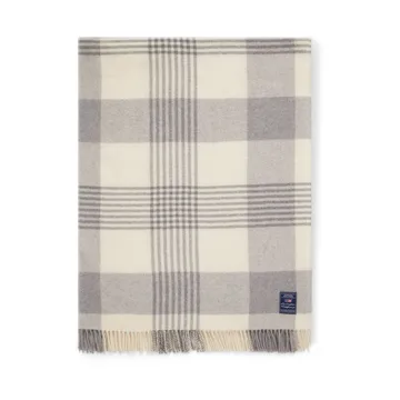 γκρι Checked Recycled Wool throw 130x170 εκ - Gray-white - Lexington