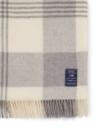 γκρι Checked Recycled Wool throw 130x170 εκ - Gray-white - Lexington