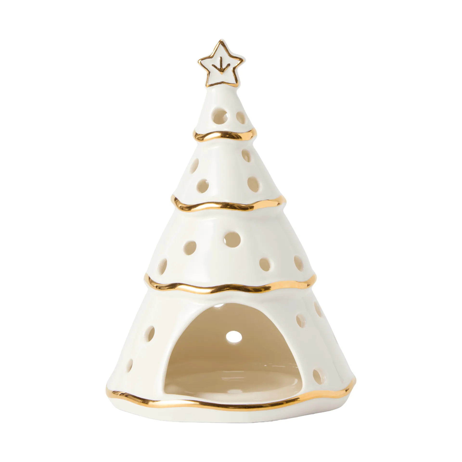 Christmas Tree φανάρι, Λευκό-χρυσό, 16,5 εκ. Lexington