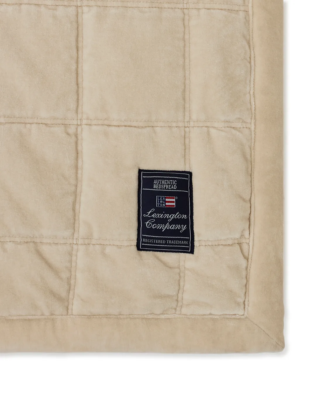 Cotton Velvet quilted κλινοσκέπασμα 240x260 cm, Ανοιχτό μπεζ Lexington