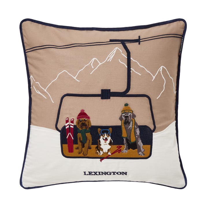 Dog lift οικολογικό βαμβάκι twill μαξιλαροθήκη 50x50 cm - Beige-white - Lexington
