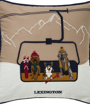Dog lift οικολογικό βαμβάκι twill μαξιλαροθήκη 50x50 cm - Beige-white - Lexington