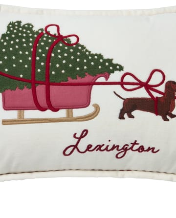 Dog sleigh οικολογικό βελούδο βαμβακερό μαξιλάρι 30x50 cm - White - Lexington