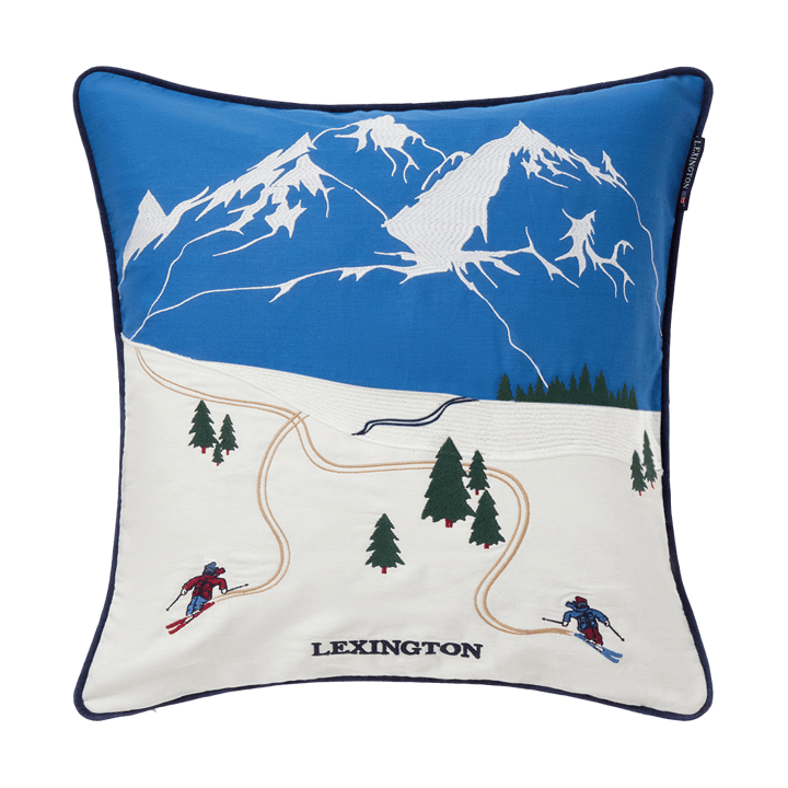 Down hill οικολογικό βαμβάκι twill μαξιλαροθήκη 50x50 cm - Blue-White - Lexington