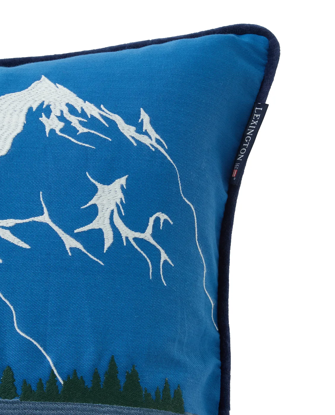 Down hill οικολογικό βαμβάκι twill μαξιλαροθήκη 50x50 cm, Blue-White Lexington