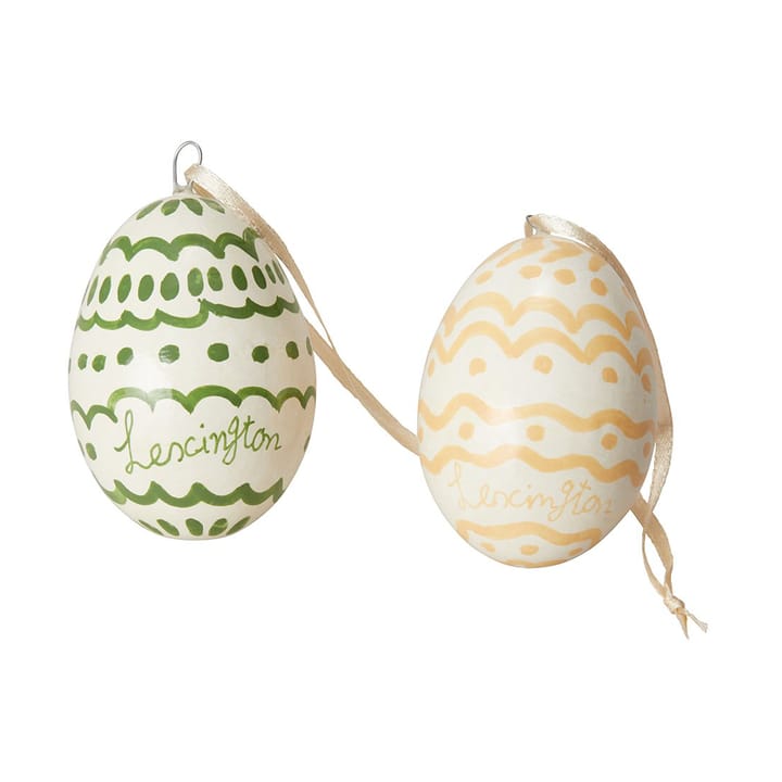 Πασχαλινό κρεμαστό διακοσμητικό Easter Eggs in Papier Maché 2-pack - Green-yellow - Lexington