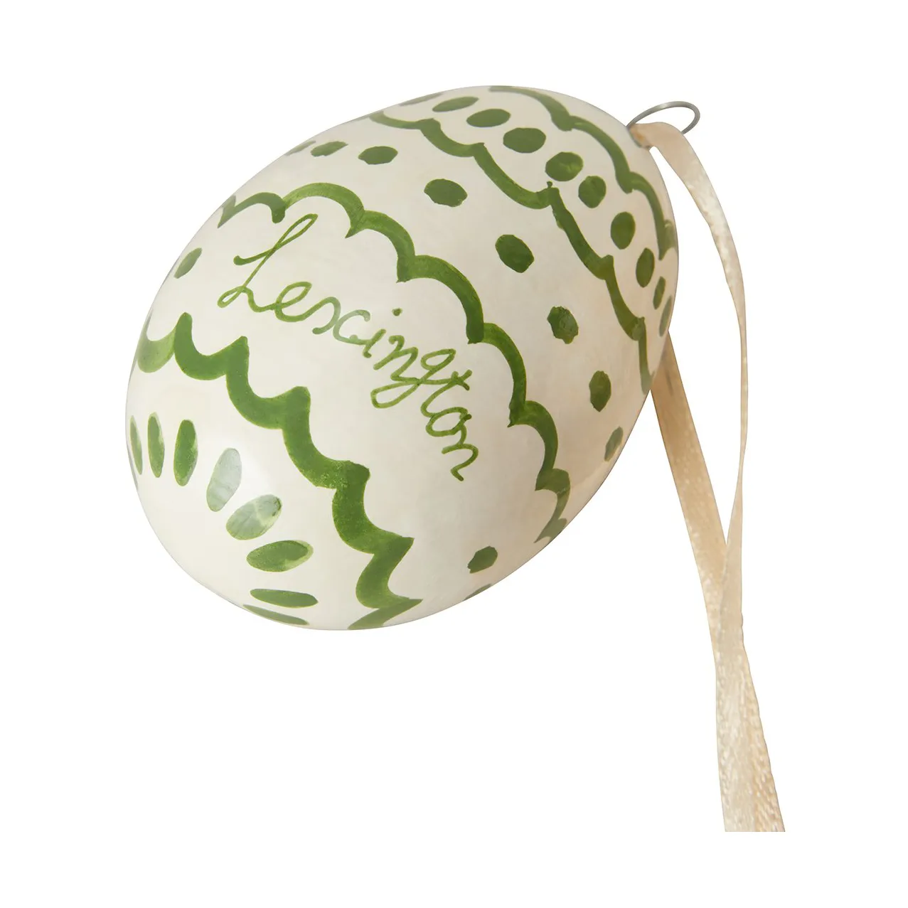 Πασχαλινό κρεμαστό διακοσμητικό Easter Eggs in Papier Maché 2-pack, Green-yellow Lexington