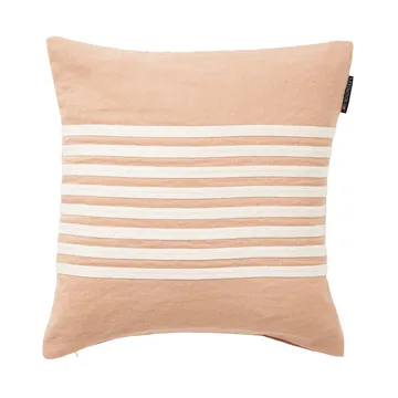 Μαξιλαροθήκη Embroidery Striped Linen/Cotton 50x50 cm - Beige-white - Lexington