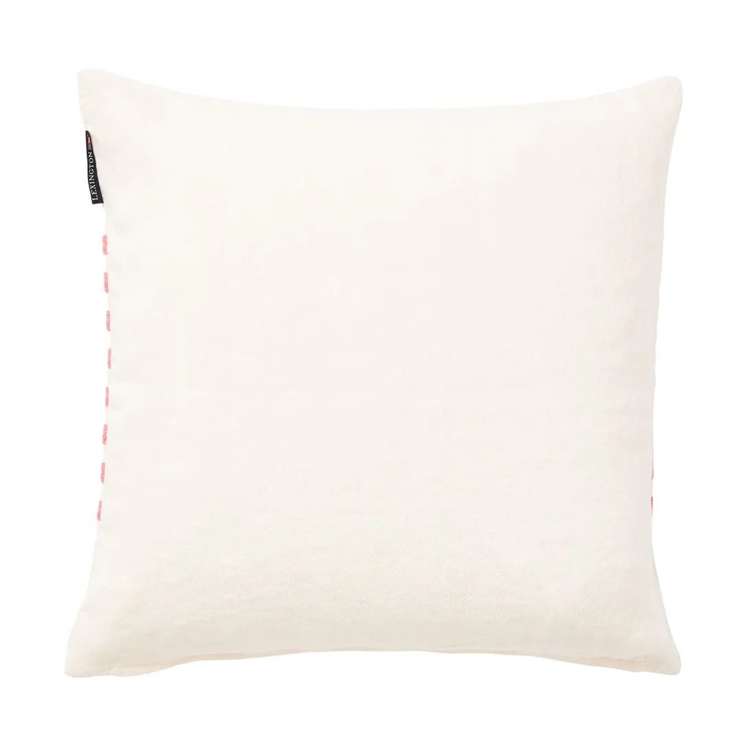 Μαξιλαροθήκη Embroidery Striped Linen/Cotton 50x50 cm, Off White-red Lexington