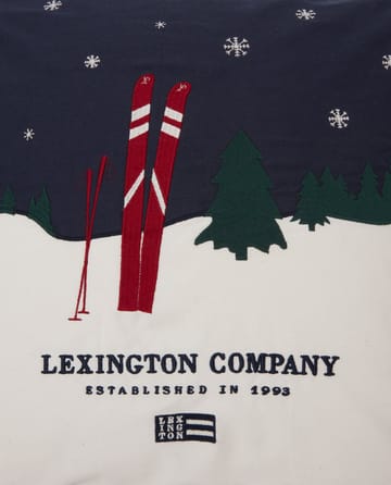 Evening Skis Org Cotton Twill Μαξιλαροθήκη, 50x50 εκ - σκούρο μπλε-λευκό multi - Lexington
