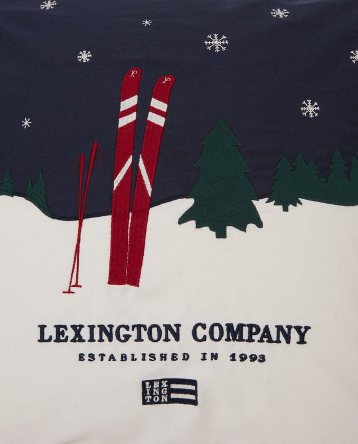 Evening Skis Org Cotton Twill Μαξιλαροθήκη, 50x50 εκ, σκούρο μπλε-λευκό multi Lexington