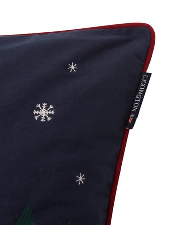 Evening Skis Org Cotton Twill Μαξιλαροθήκη, 50x50 εκ - σκούρο μπλε-λευκό multi - Lexington