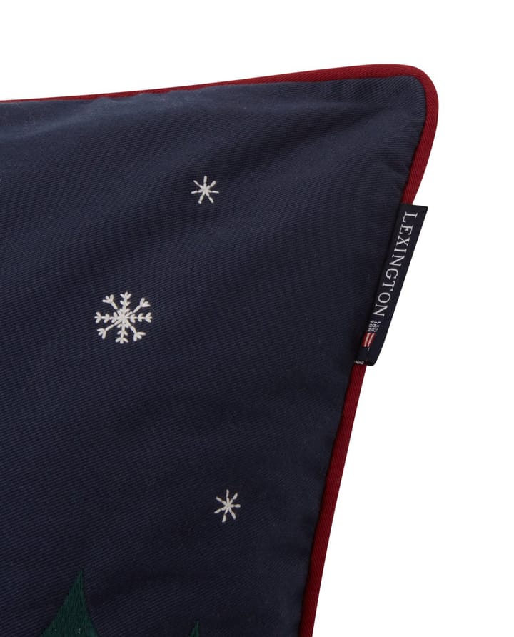 Evening Skis Org Cotton Twill Μαξιλαροθήκη, 50x50 εκ, σκούρο μπλε-λευκό multi Lexington