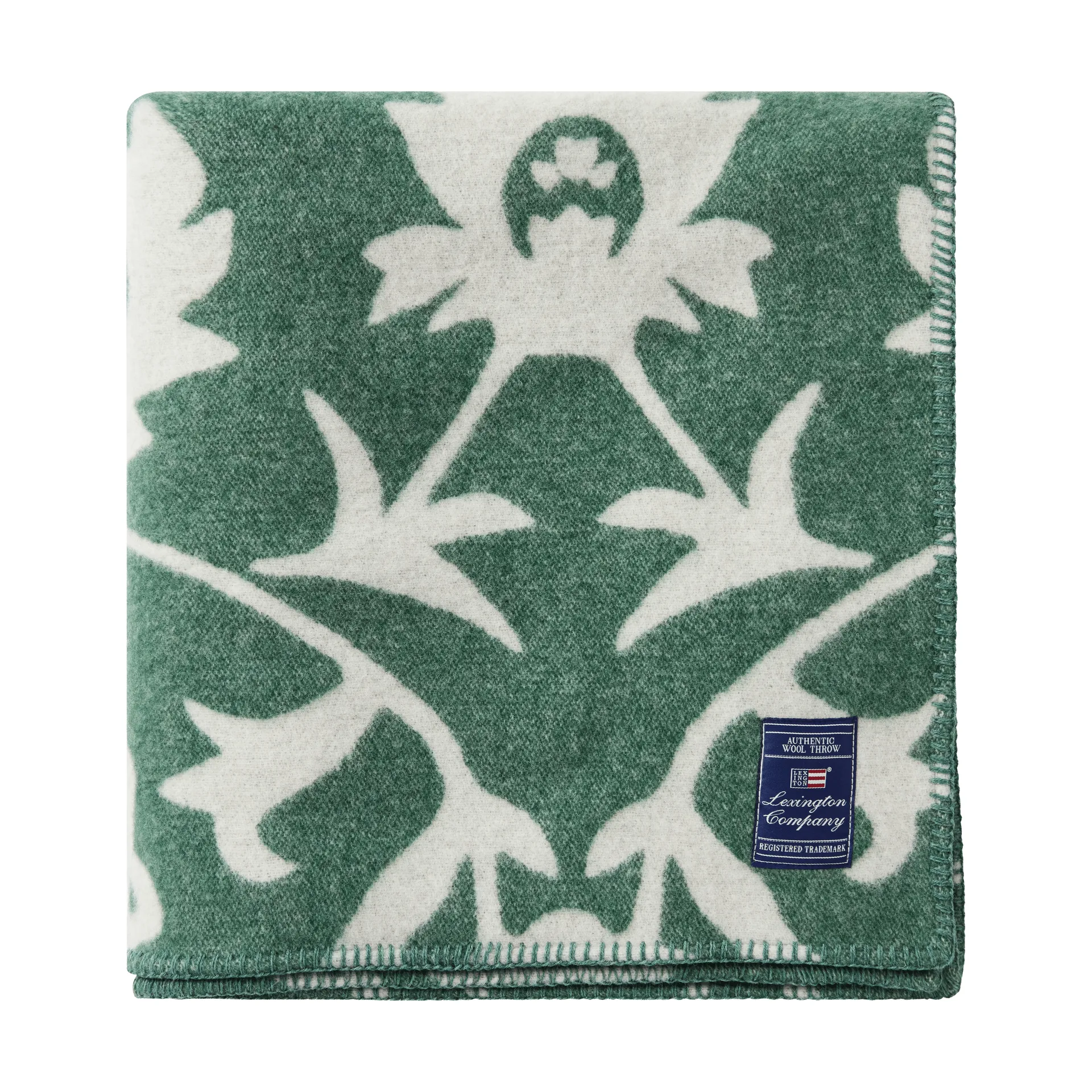 Flower jacquard υφαντό ριχτάρι, Πράσινο-ανοιχτό μπεζ Lexington