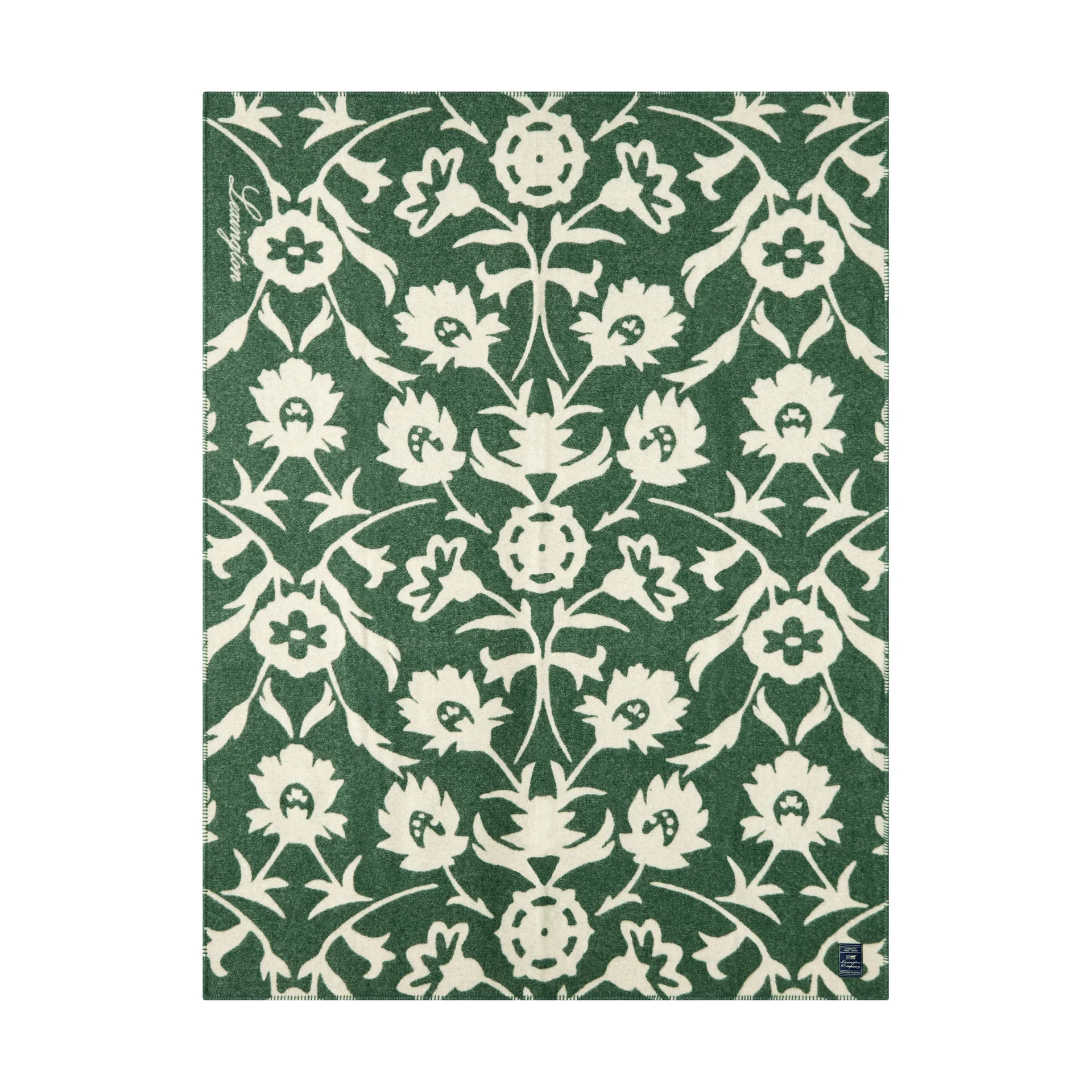 Flower jacquard υφαντό ριχτάρι, Πράσινο-ανοιχτό μπεζ Lexington
