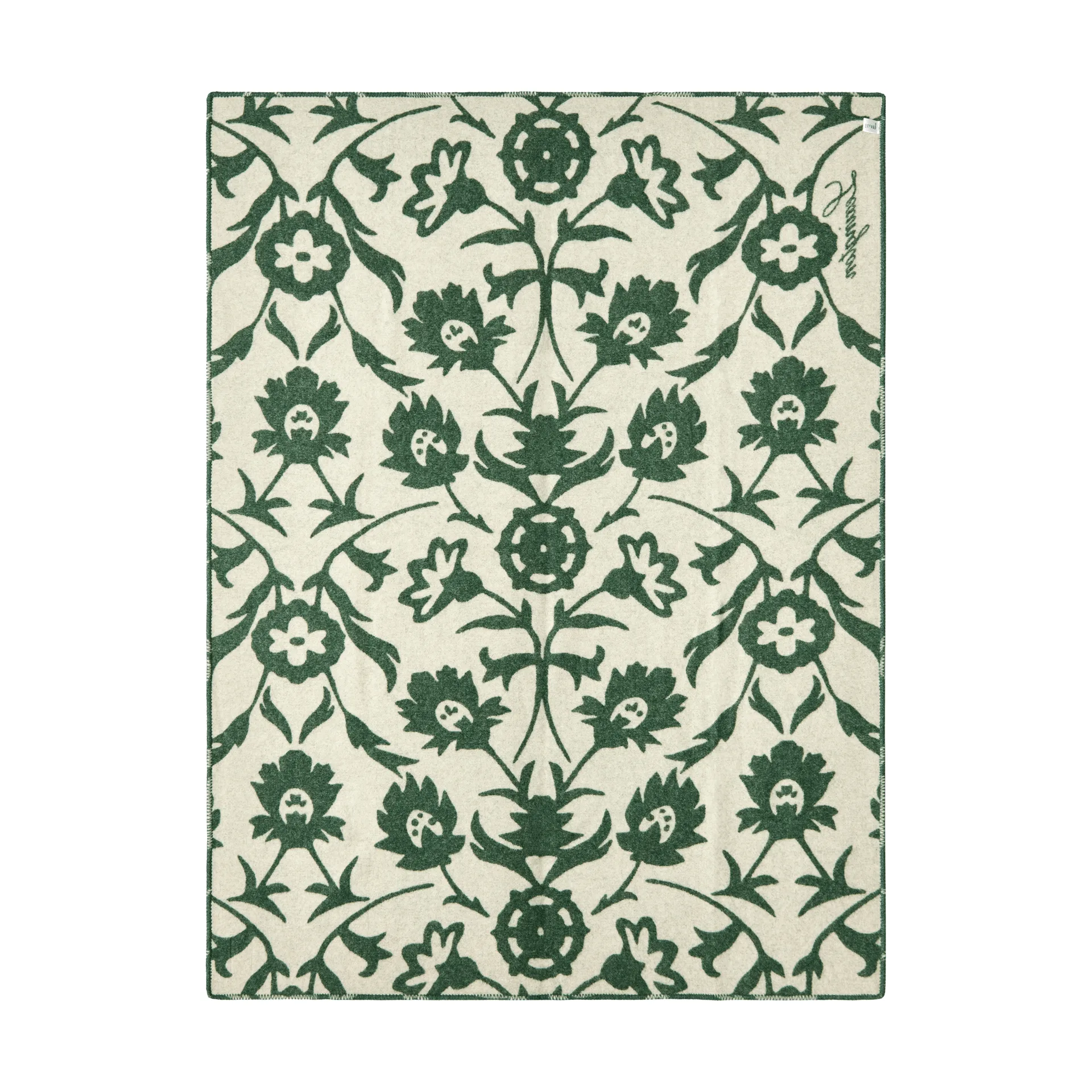 Flower jacquard υφαντό ριχτάρι, Πράσινο-ανοιχτό μπεζ Lexington