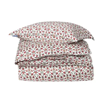 Flower printed cotton sateen σετ κρεβατοκάμαρας - Λευκό-κόκκινο-πράσινο-μπεζ, 2 τεμάχια 50x60 εκ./1 τεμάχιο 220x220 εκ. - Lexington