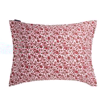 Μαξιλαροθήκη από σατέν Flower printed cotton sateen 50x60 εκ. - Λευκό-κόκκινο - Lexington