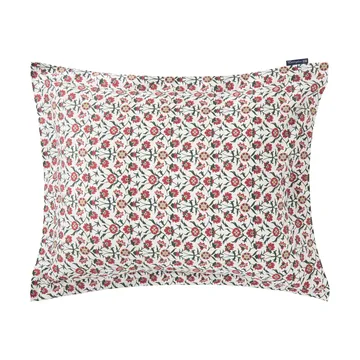 Flower printed cotton sateen μαξιλαροθήκη 50x60 εκ. - Λευκό-κόκκινο-πράσινο-μπεζ - Lexington