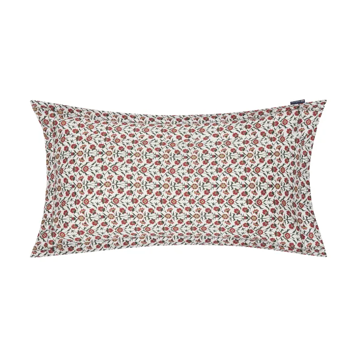 Flower printed cotton sateen μαξιλαροθήκη 50x90 εκ. - Λευκό-κόκκινο-πράσινο-μπεζ - Lexington
