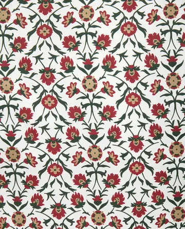 Flower printed cotton sateen μαξιλαροθήκη 50x90 εκ. - Λευκό-κόκκινο-πράσινο-μπεζ - Lexington