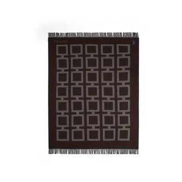 Κουβέρτα από ανακυκλωμένο μαλλί Graphic 130x170 εκ - Dark grey-white-brown - Lexington
