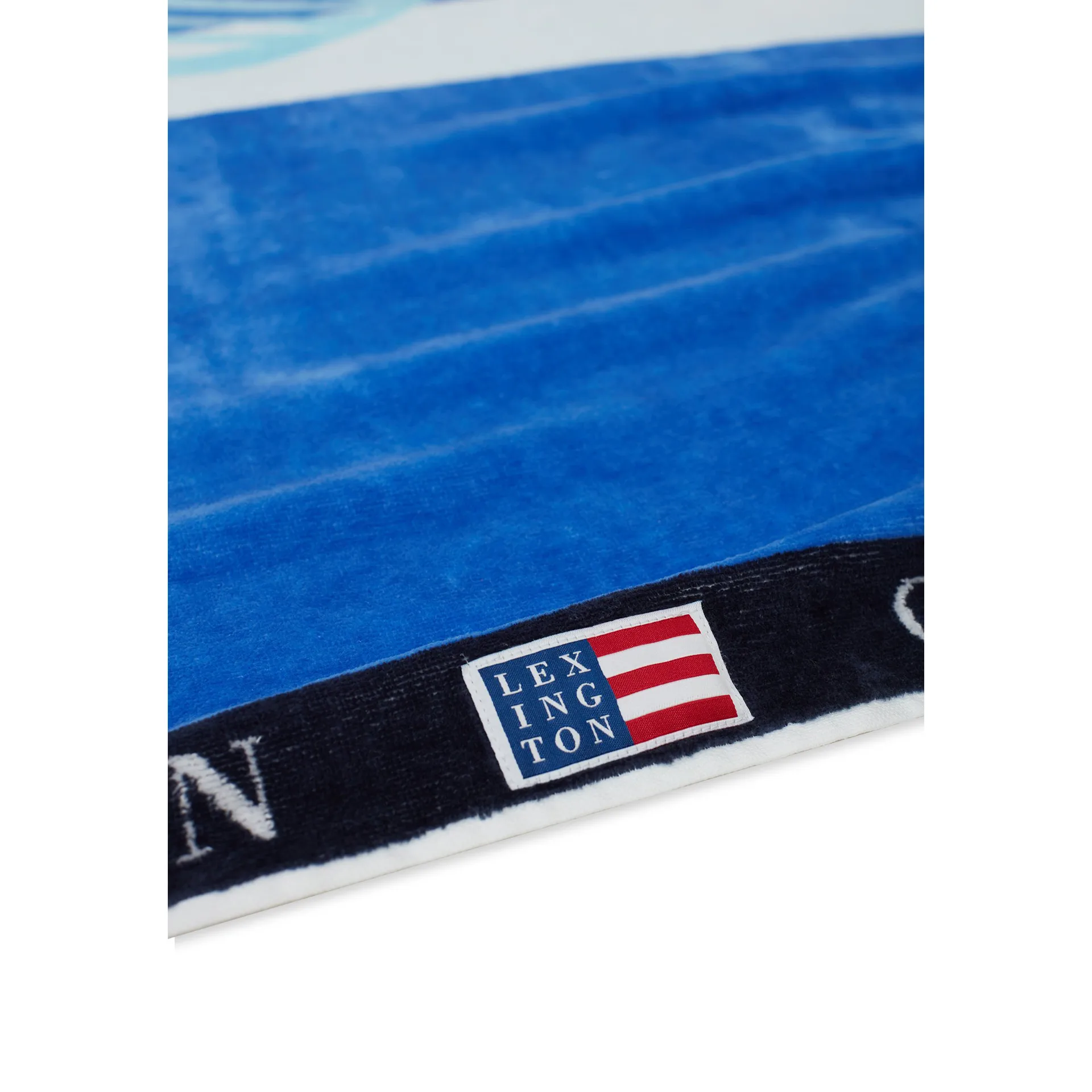 Πετσέτα μπάνιου Graphic Cotton Velour 100x180 cm, Μπλε-λευκό Lexington