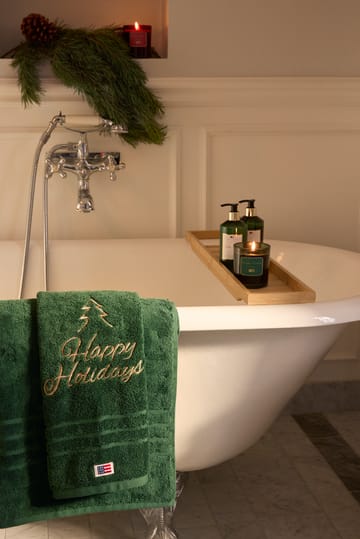 Happy Holidays Juniper οικολογική πετσέτα 50x70 cm - Green-Light Beige - Lexington