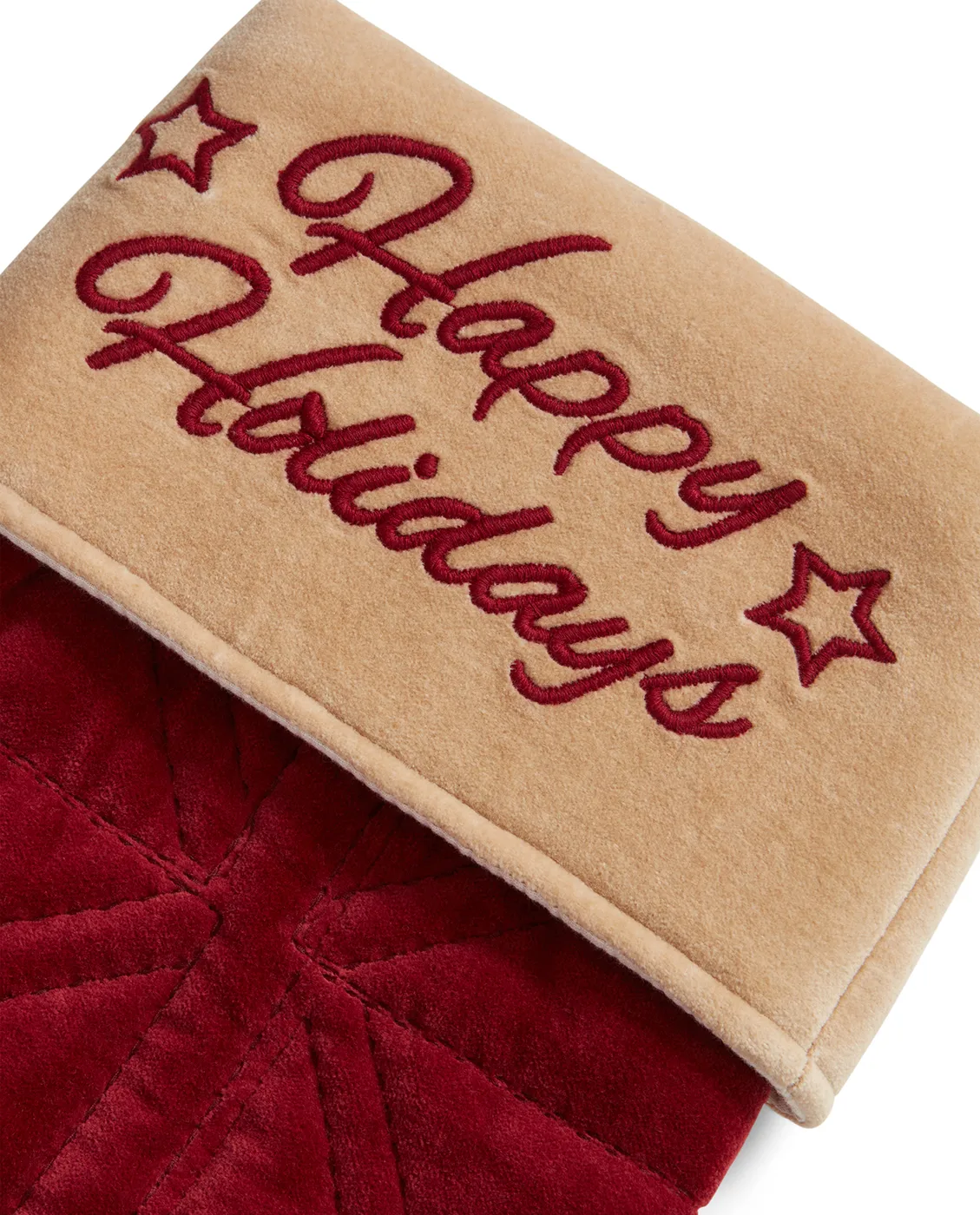 Βελούδινη χριστουγεννιάτικη κάλτσα Happy Holidays, Κόκκινο Lexington