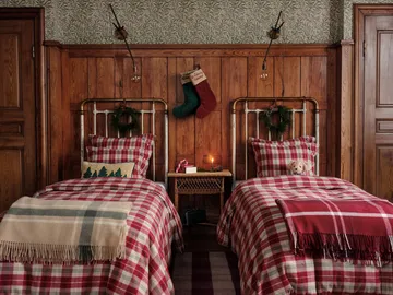 Βελούδινη χριστουγεννιάτικη κάλτσα Happy Holidays - Κόκκινο - Lexington