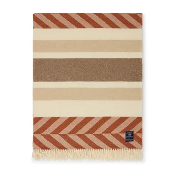Herringbone ριγέ ριχτάρι από ανακυκλωμένο μαλλί 130x170 cm - Χαλκός-καφέ - Lexington