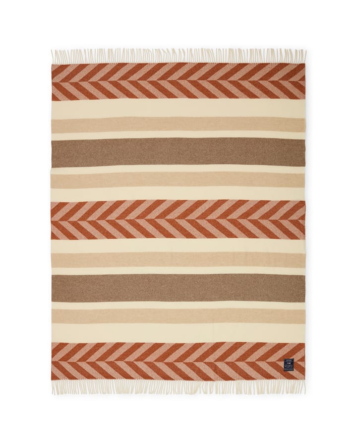 Herringbone ριγέ ριχτάρι από ανακυκλωμένο μαλλί 130x170 cm, Χαλκός-καφέ Lexington