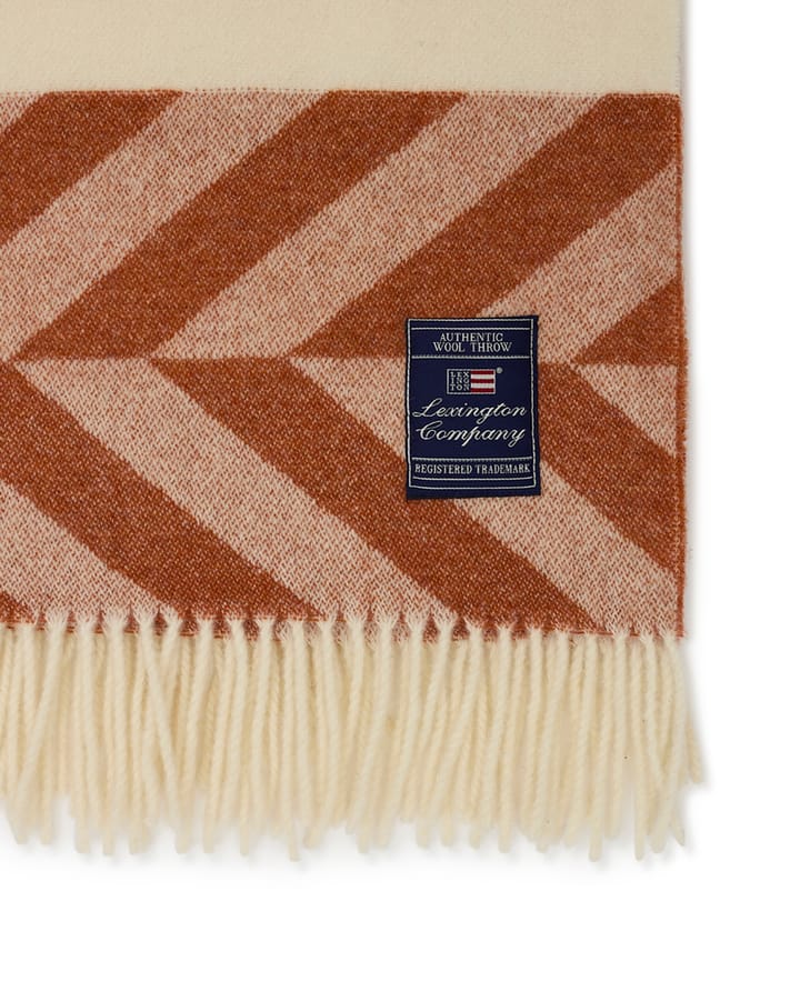 Herringbone ριγέ ριχτάρι από ανακυκλωμένο μαλλί 130x170 cm, Χαλκός-καφέ Lexington