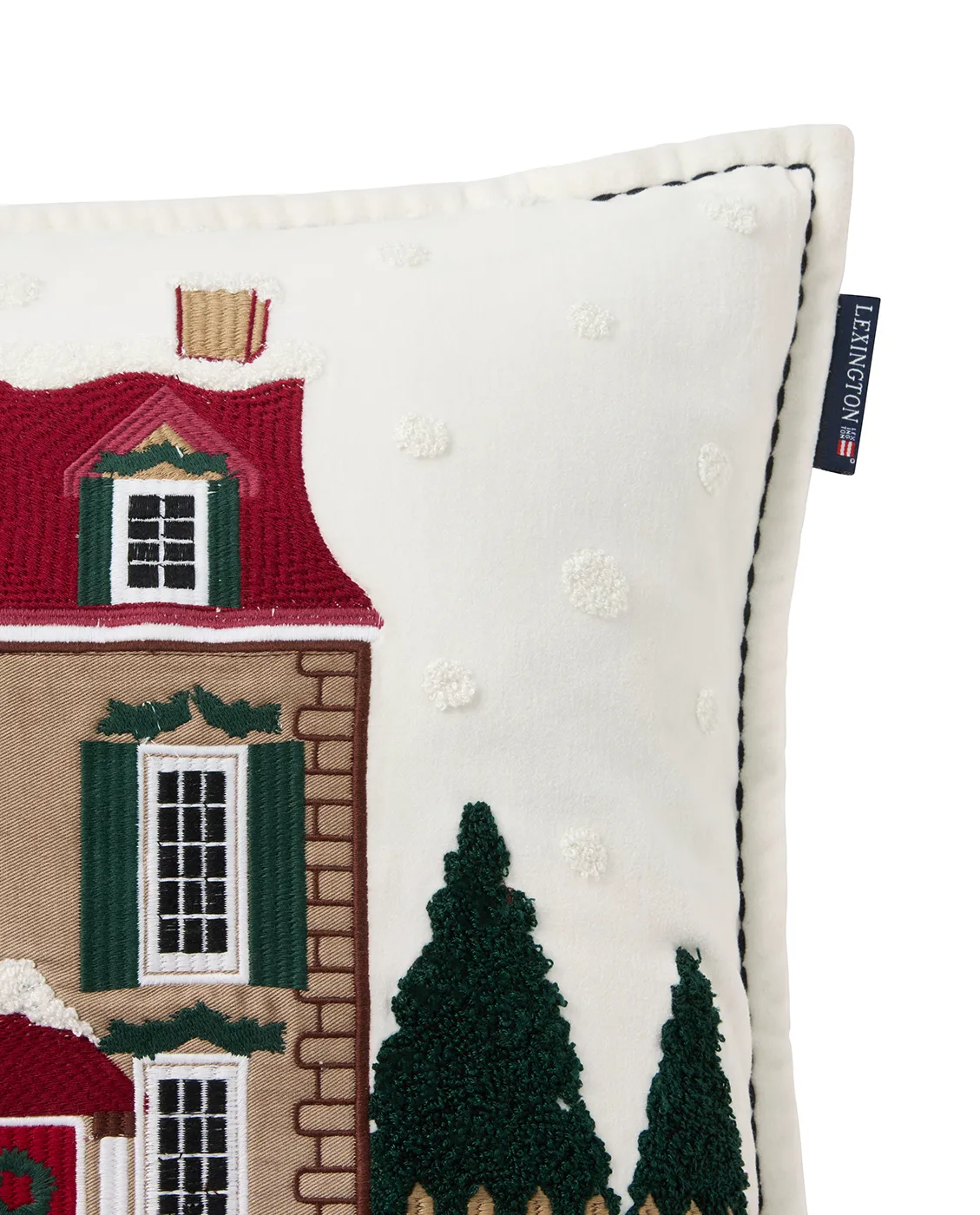 House οικολογικό βελούδο βαμβακερό μαξιλαροθήκη 50x50 cm, White-multi Lexington