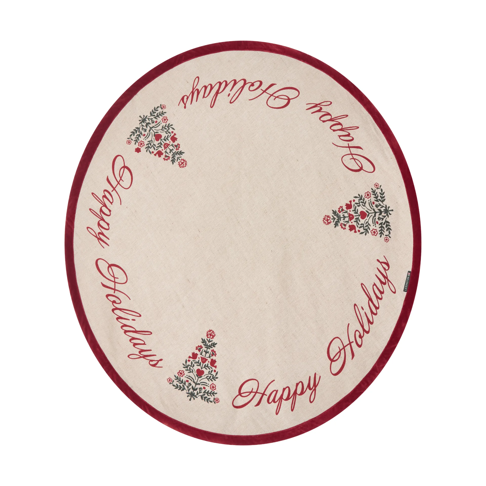 Jute Cotton Christmas Tree χαλάκι δέντρου Ø110 εκ., Φυσικό-κόκκινο Lexington