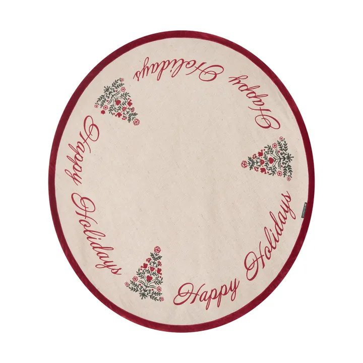 Jute Cotton Christmas Tree χαλάκι δέντρου Ø110 εκ. - Φυσικό-κόκκινο - Lexington