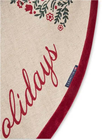 Jute Cotton Christmas Tree χαλάκι δέντρου Ø110 εκ. - Φυσικό-κόκκινο - Lexington