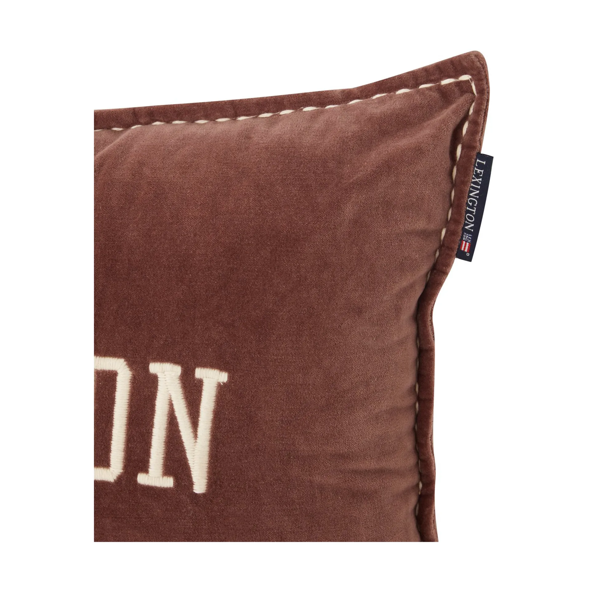 Logo Message Organic Cotton Velvet μαξιλάρι 40x60 εκ, Brown Lexington