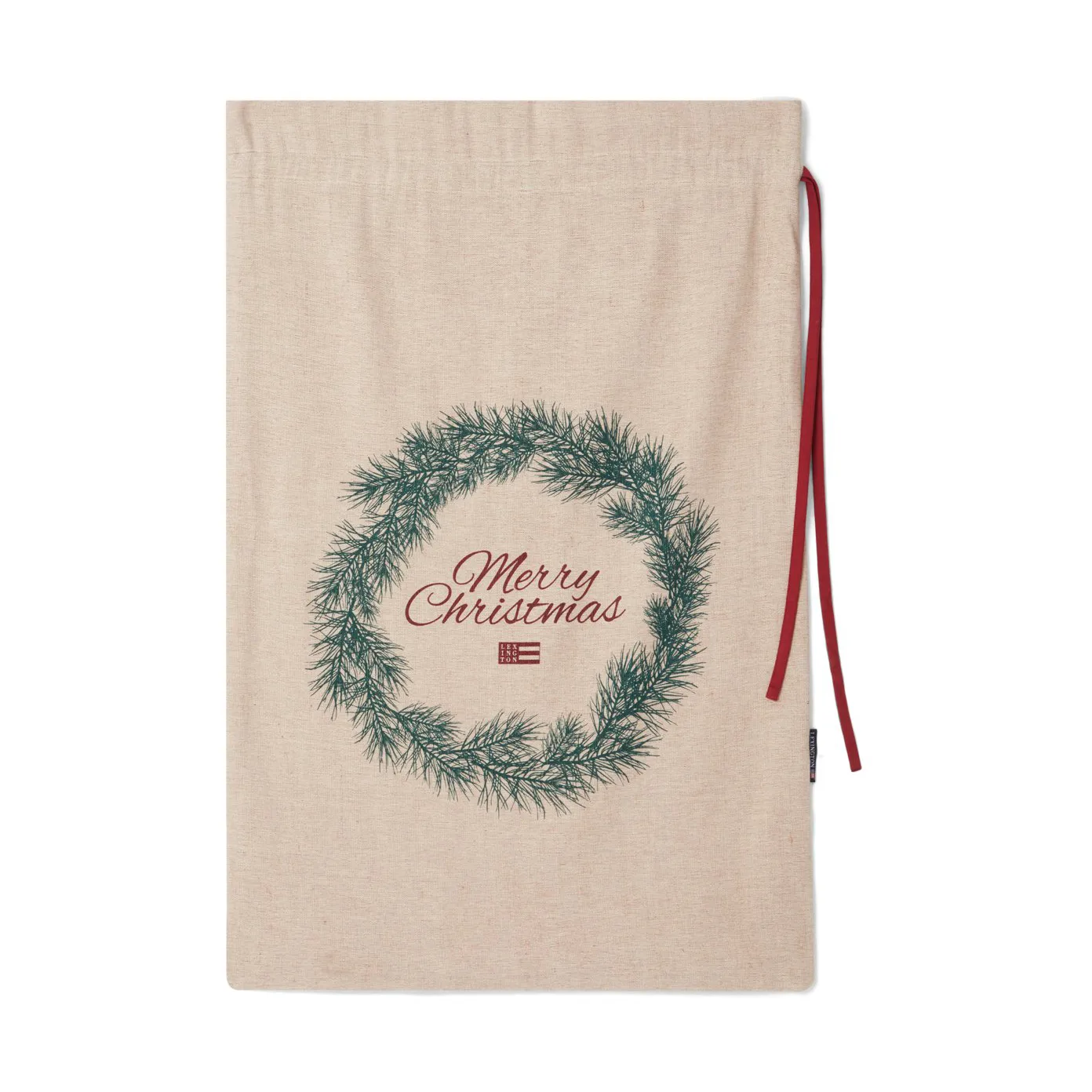 Merry Christmas Jute Cotton Christmas present sack 65x95 εκ, Φυσικό Lexington