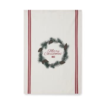 Merry Christmas Org Cotton Πετσέτα κουζίνας 50x70 εκ - Λευκό-κόκκινο-πράσινο - Lexington