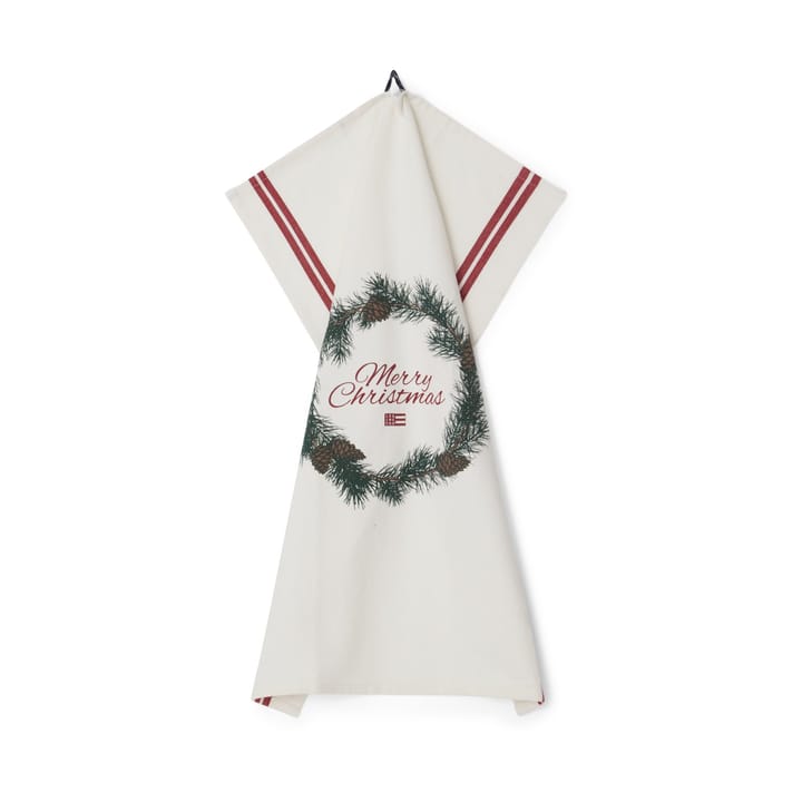 Merry Christmas Org Cotton Πετσέτα κουζίνας 50x70 εκ, Λευκό-κόκκινο-πρά�σινο Lexington