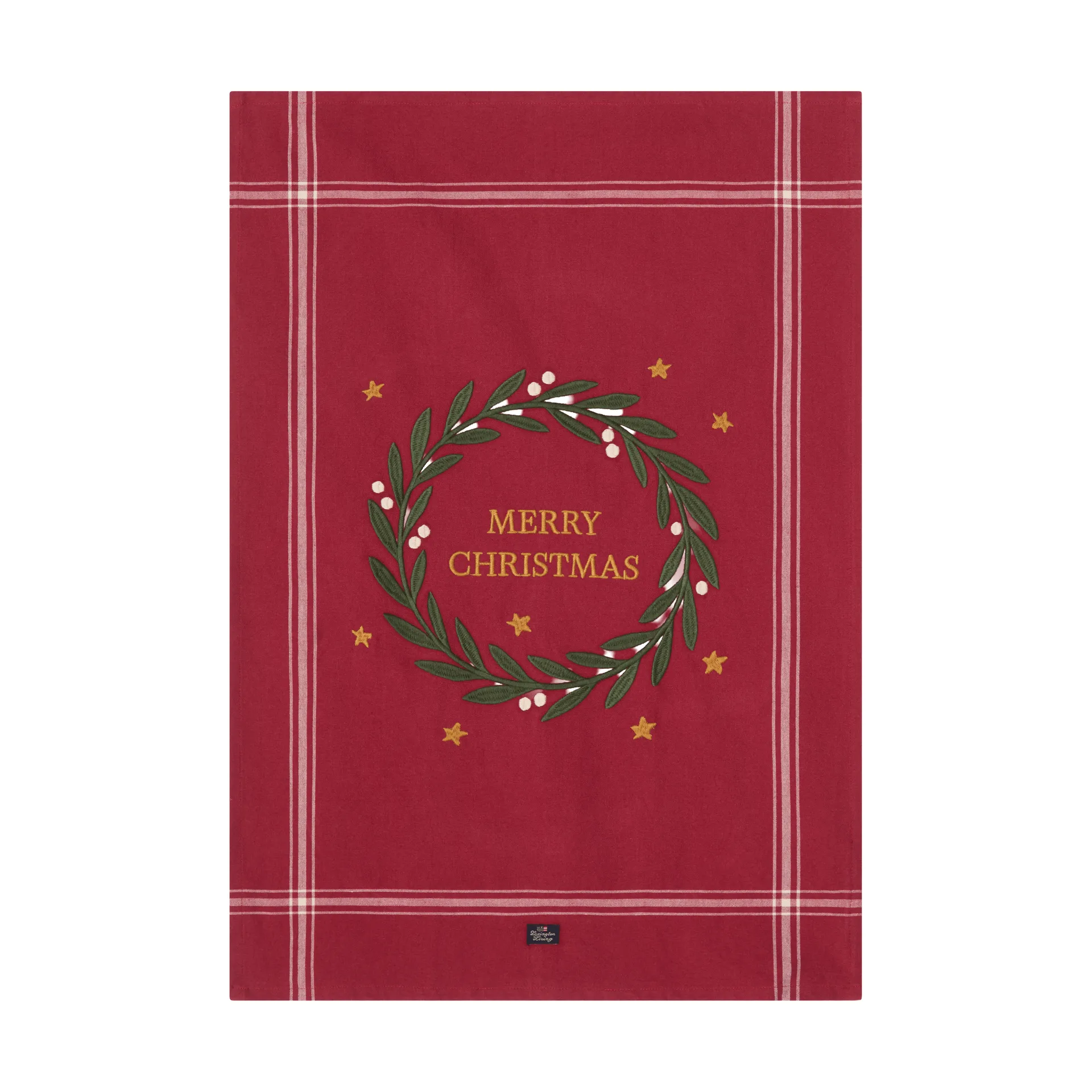 Merry Christmas Org Cotton πετσέτα κουζίνας 50x70 εκ., Κόκκινο-ανοιχτό μπεζ Lexington