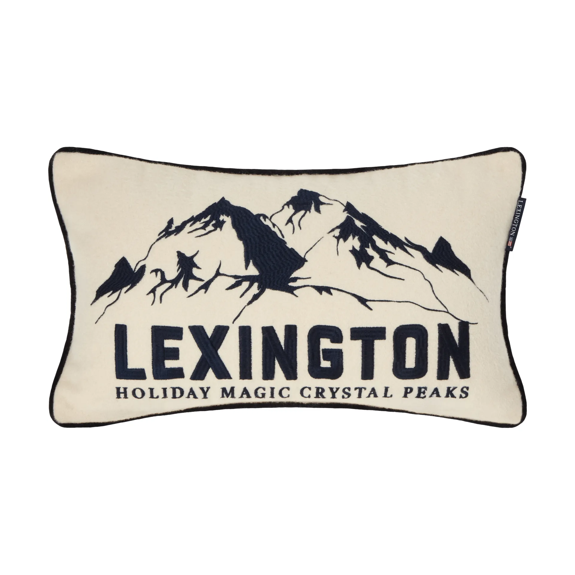 Mountains Logo μαξιλάρι διακοσμητικό από μίξη μαλλιού, Λευκό-σκούρο μπλε, 50x30 εκ. Lexington