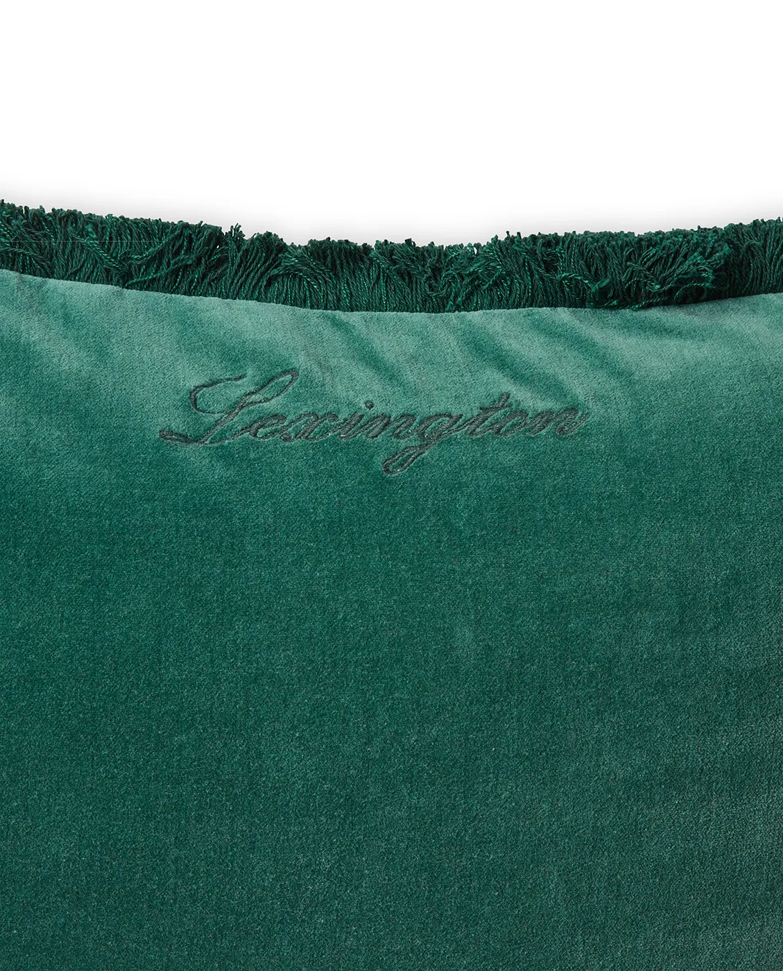 Βελούδινη μαξιλαροθήκη Organic cotton velvet fringe 50x50 εκ., Πράσινο Lexington