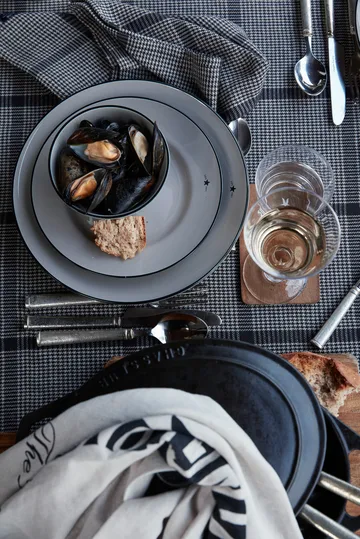 Pepita καρό βαμβακερή λινή υφασμάτινη πετσέτα 50x50 εκ. - Σκούρο Γκρι-μπεζ - Lexington