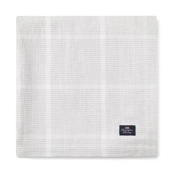 Pepita Check Cotton Linen tablecloth 150x350 εκ - Λευκό-ανοιχτό γκρι - Lexington