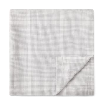 Pepita Check Cotton Linen tablecloth 180x180 εκ - Λευκό-ανοιχτό γκρι - Lexington