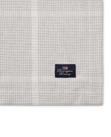 Pepita Check Cotton Linen tablecloth 180x180 εκ - Λευκό-ανοιχτό γκρι - Lexington