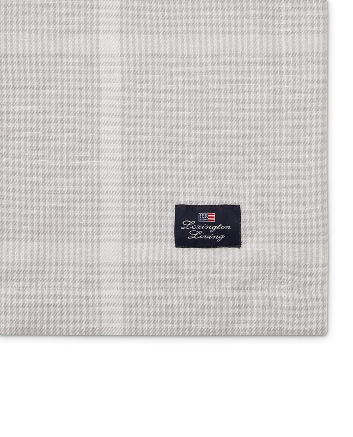 Pepita Check Cotton Linen tablecloth 180x180 εκ, Λευκό-ανοιχτό γκρι Lexington