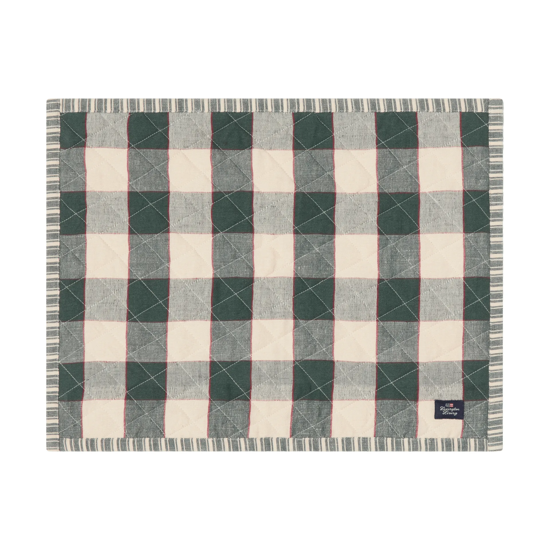 Quilted διπλής όψης σουπλά, Πράσινο-ανοιχτό μπεζ-κόκκινο, 35x45 εκ. Lexington